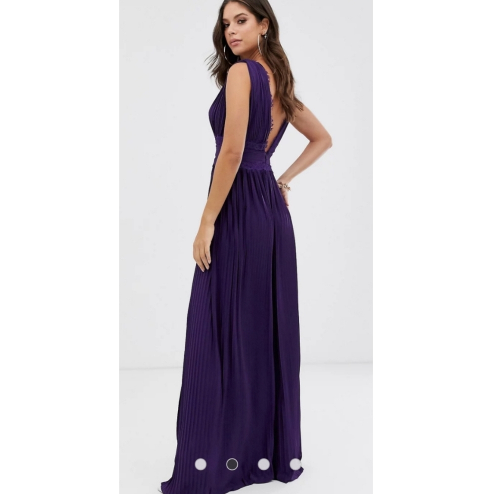 ASOS Lace Pleated Maxi Dress